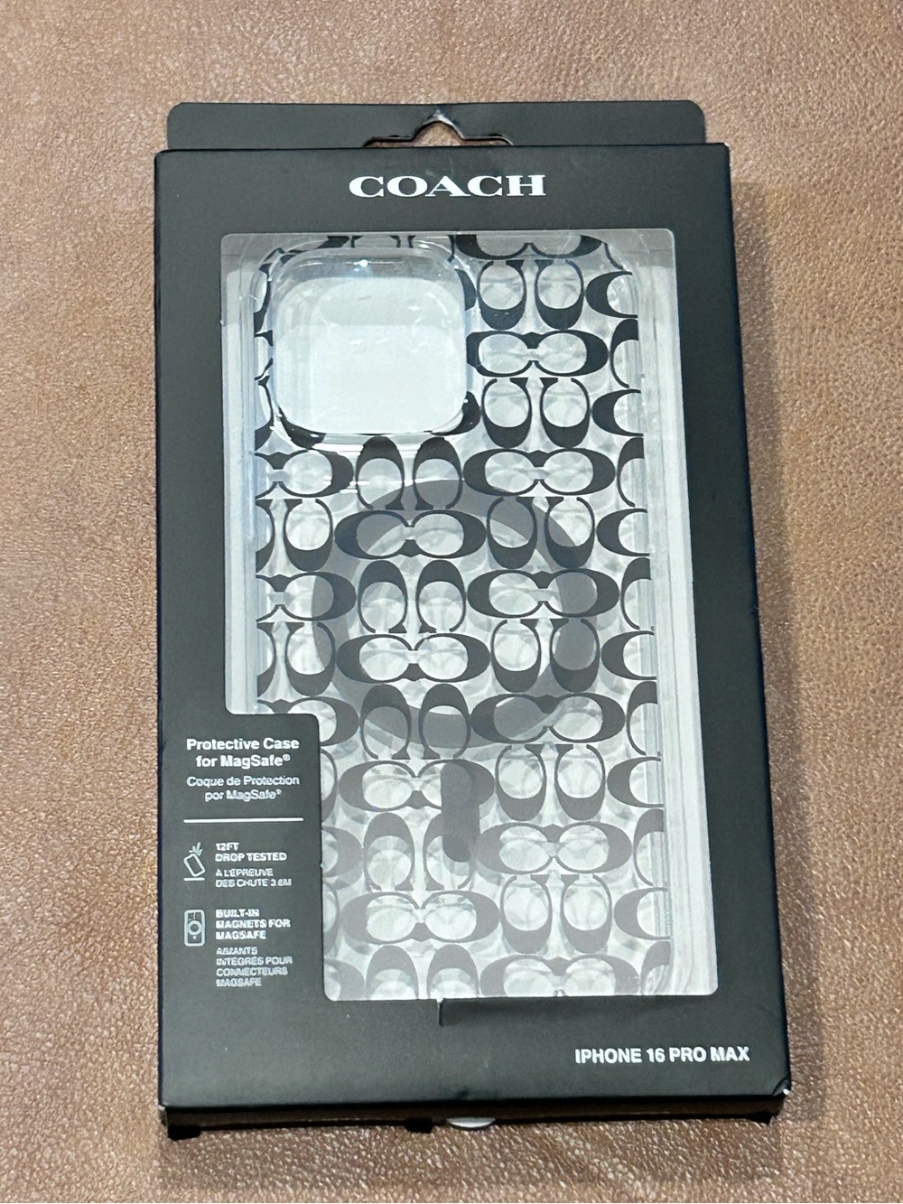 COACH Monogram Ombré Pattern iPhone 16 Pro Max Case MagSafe Clear Shell NIB